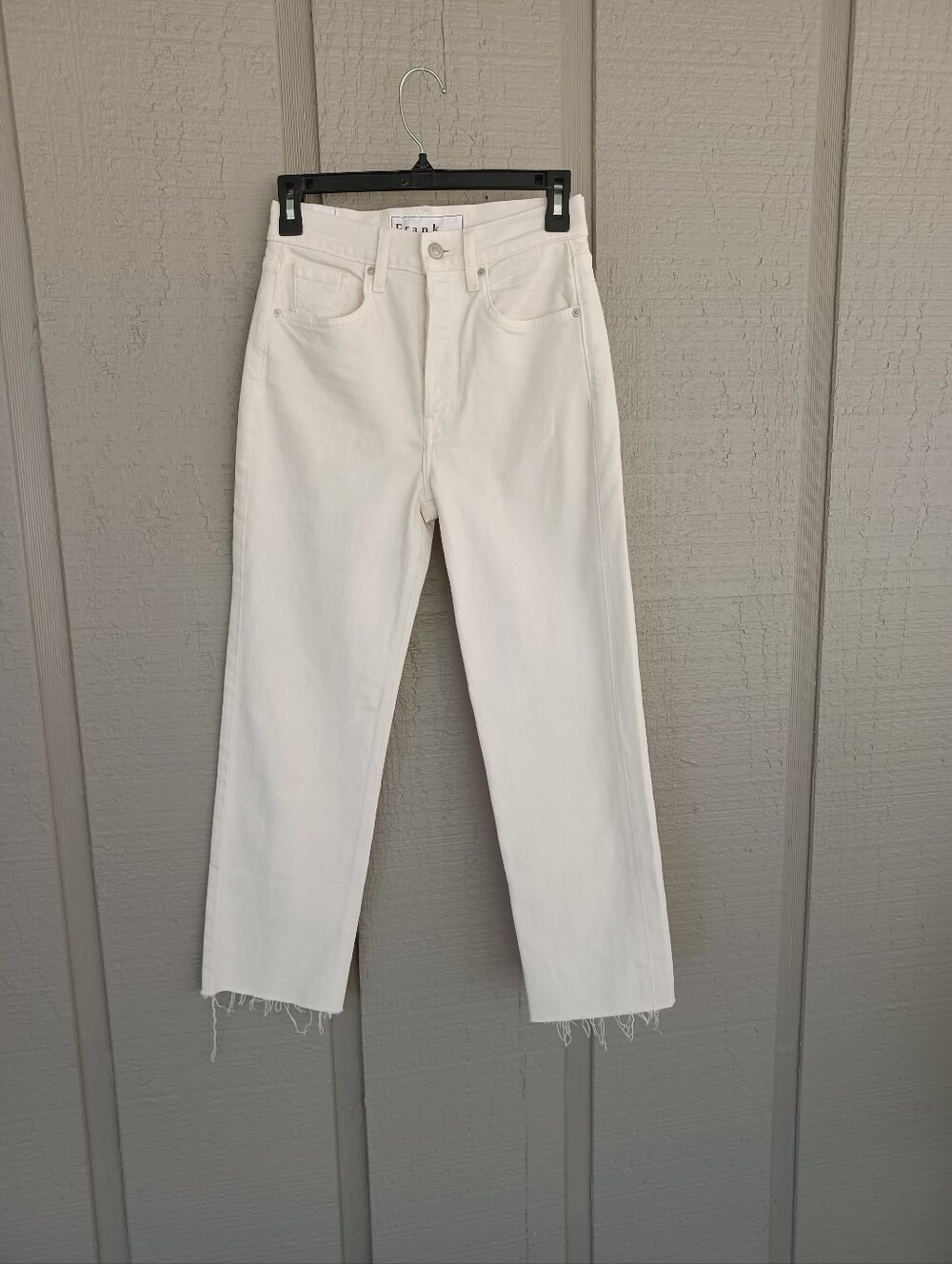 Frank And Eileen Monaghan Jeans Size 25 Minimalist Button Fly Straight Leg Cream